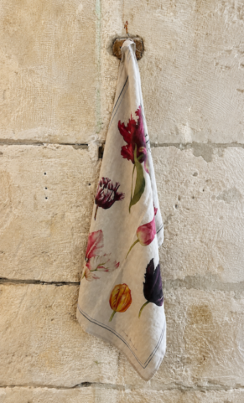 Tea towels in linen "Tulipes"
