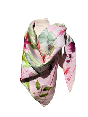 Silk Scarf - Senteurs australes - Pink