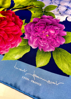 Silk scarf - Parterre -  Blue