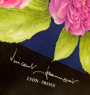 Silk scarf - Parterre - Black and Navy