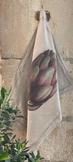 Linen tea towel "Artichaut de Provence"