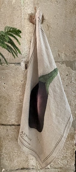 Linen tea towel "Eggplant"