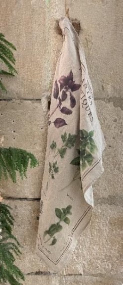 Linen tea towel "Aromatic plants"