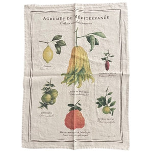 Tea towels in linen "Agrumes"